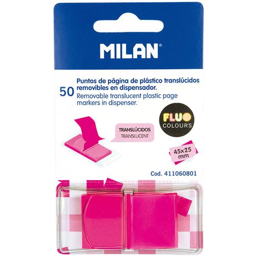 Zastavice označ.MILAN transp.sa nosačem fluo pink 50kom, 45x25mm slika 1