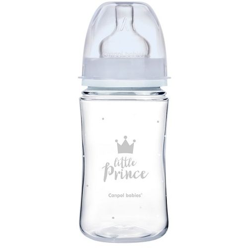 Canpol baby flašica 240ml široki vrat, pp - royal baby - plava slika 1