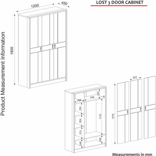 Woody Fashion Garderoba, Orah, Lost - Walnut slika 9