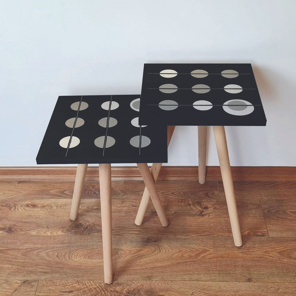 Nesting Sto 2Shp66 - Crni i Bež (2 Komada) slika 1