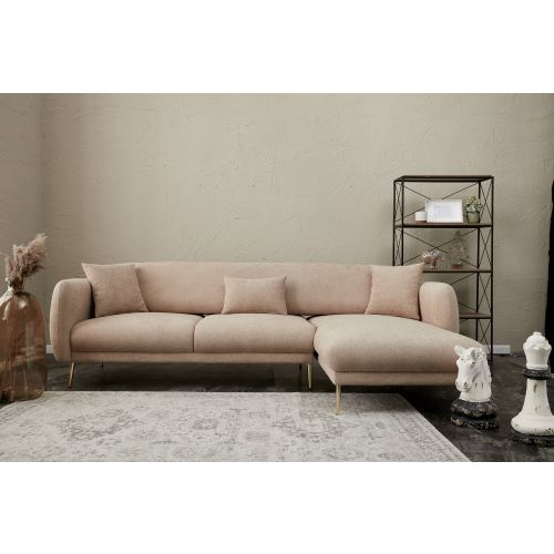 Atelier Del Sofa Kutna garnitura na razvlačenje, Bež Zlato, Simena Right - Beige slika 1