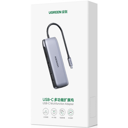 Ugreen USB-C Hub 9 u 1 s 4K HDMI, DP, VGA, RJ45, USB 3.0, MicroSD slika 3