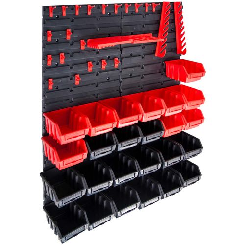 29-dijelni set kutija za pohranu sa zidnim pločama crveno-crni slika 18