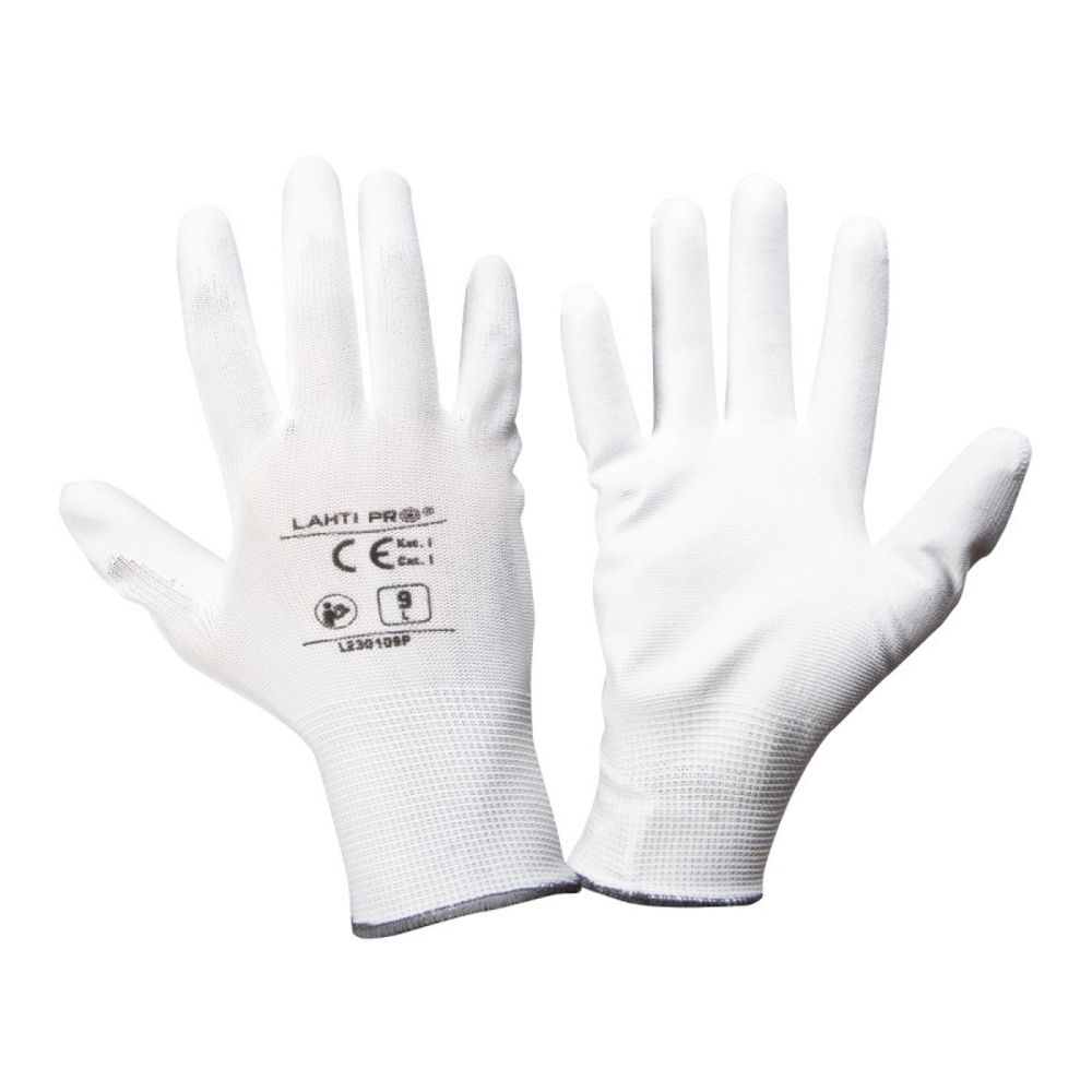 Rukavice pu bijele 12 pari "9"  L230109W slika 1