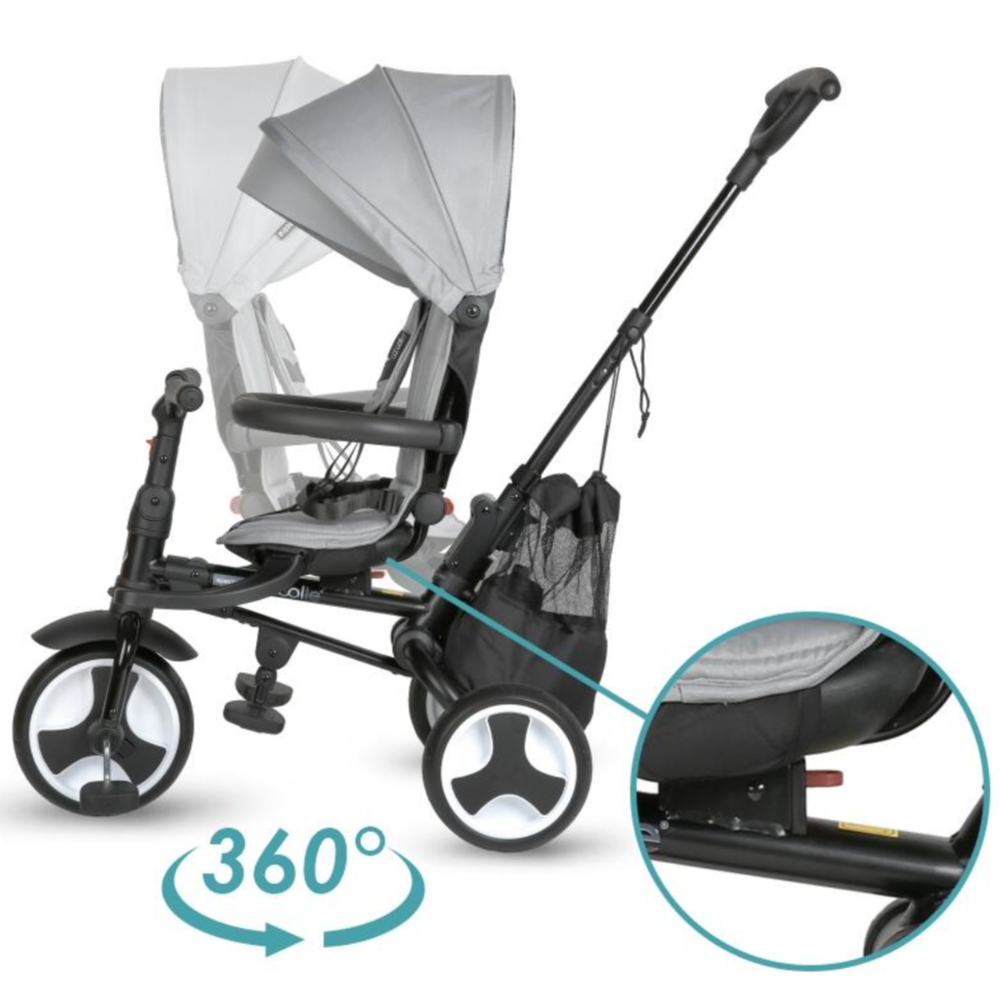 Coccolle Sklopivi rotirajući tricikl Spectra Plus Premium Line, Neutral Grey slika 4