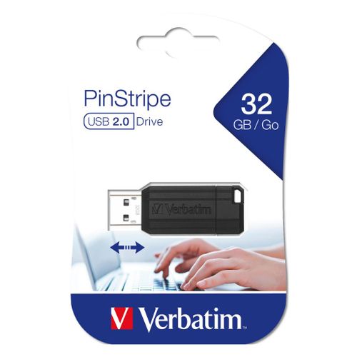 USB stick Verbatim 2.0 #49064 32GB Pinstripe, crni slika 1