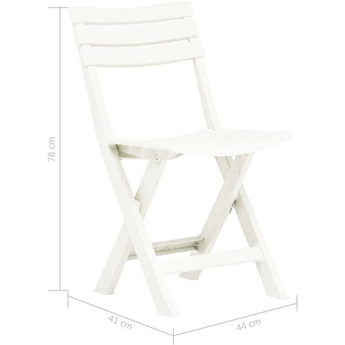 Sklopive vrtne stolice 2 kom plastične bijele slika 9