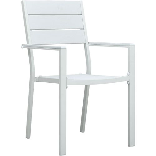 Vrtne stolice 4 kom bijele HDPE s izgledom drva slika 29