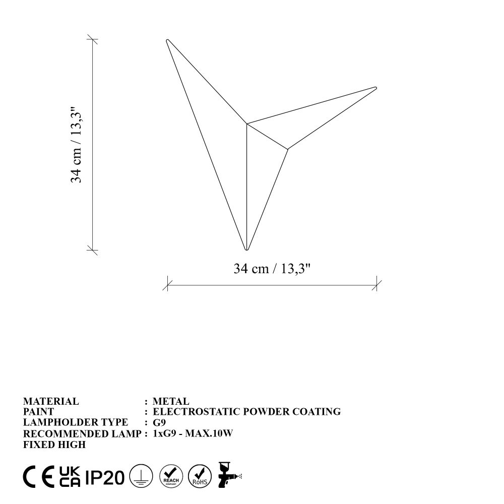 Kus - Nuw - 3204 Zlatna Zidna Lampa slika 7