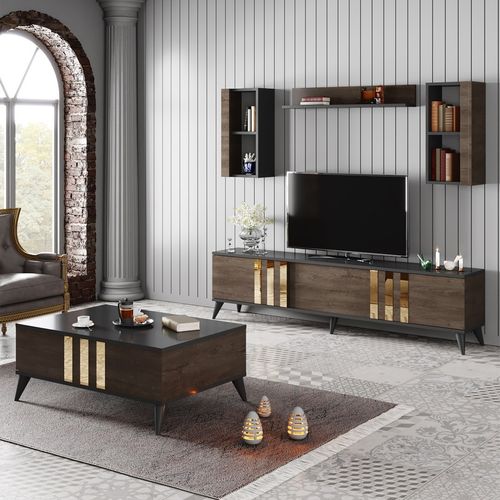 Hanah Home Gold Set - Anthracite, Walnut Anthracite
Walnut Living Room Furniture Set slika 1