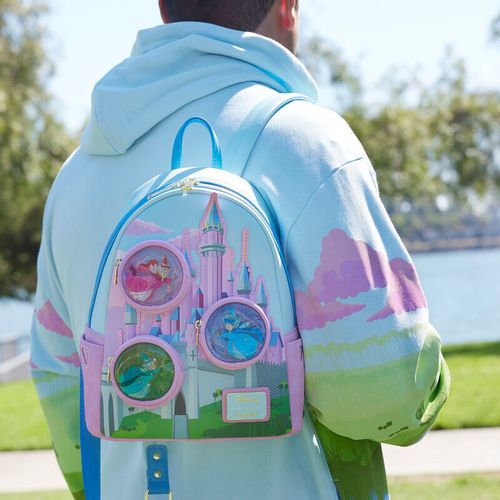 Loungefly Disney Sleeping Beauty Castle Three Good Fairies Stained Glass backpack 26cm slika 6