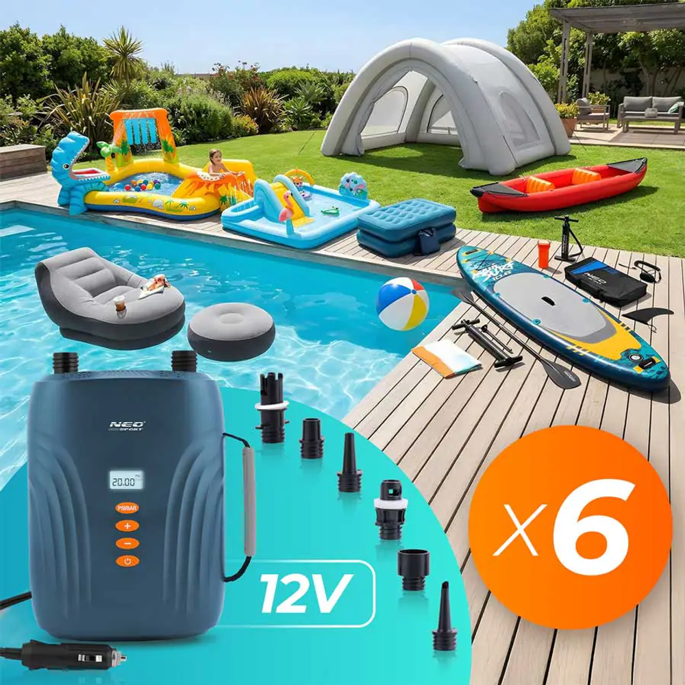 Električna pumpa za madrac za SUP napuhavanje + 6 adaptera 12V Neo-Sport NS-713 slika 6