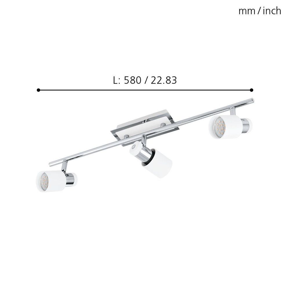 Eglo Davida reflektor/3, led, gu10, 3x5w, 3x400lm, krom/bijela  slika 2