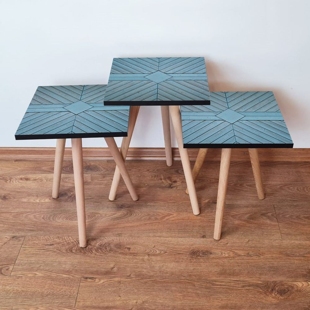 Plavi Nesting Sto (3 Komada) 3Shp362 slika 1
