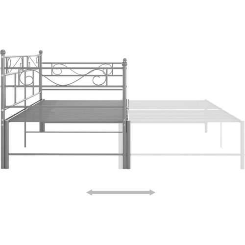 Okvir za krevet na razvlačenje sivi metalni 90 x 200 cm slika 5