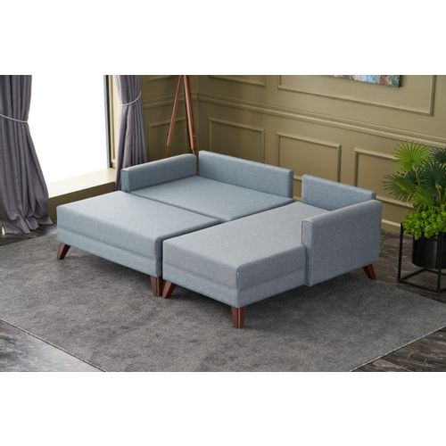 Atelier Del Sofa Bella Soft Mini Köşe Right - Plavi kutni kauč na razvlačenje slika 5