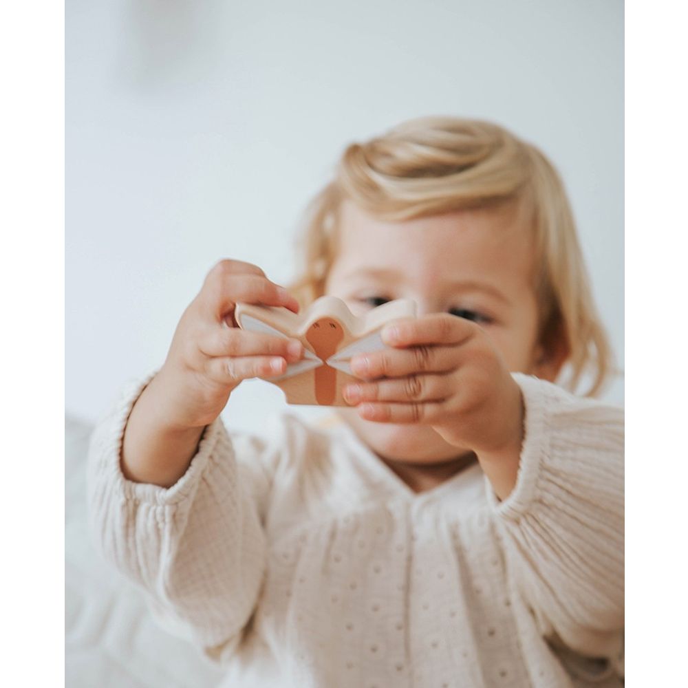 Label Label Edukativni drveni toranj sa prstenovima, Nougat slika 4