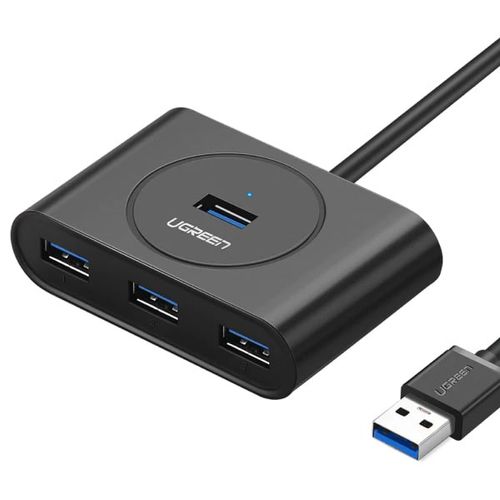 USB HUB UGREEN, USB 3.0 A, 4-portni, crni, 1m slika 1