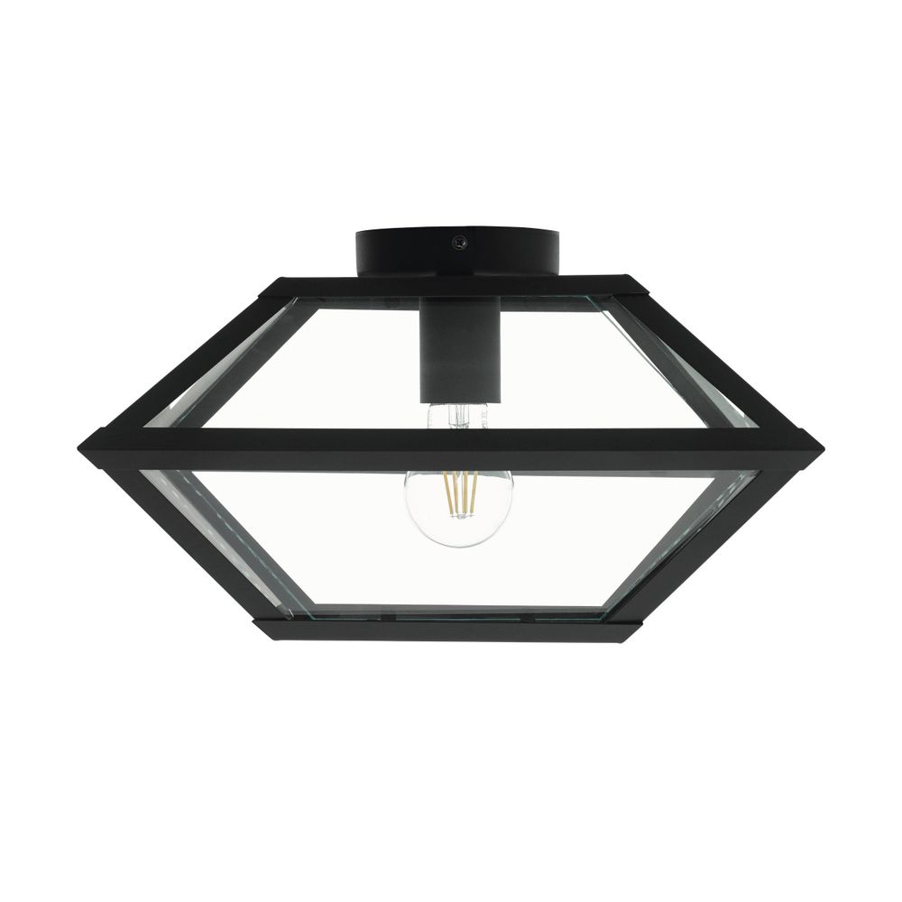 Eglo stropna rasvjeta casefabre e27 1x60w crno/prozirno š:370mm v:215mm slika 3