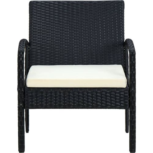 Vrtna stolica od poliratana s jastukom crna slika 15