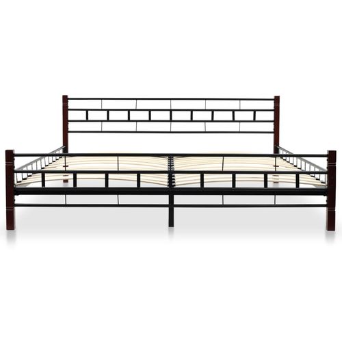 275641 Bed with Mattress Black Metal 180x200 cm(246737+241405) slika 3