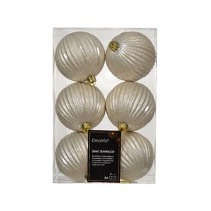 Novogodišnji set kugli za jelku 6pcs 8cm 021047 - Pearl - KMG