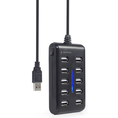 UHB-U2P10P-01 Gembird 10-port USB 2.0 HUB, black A slika 3