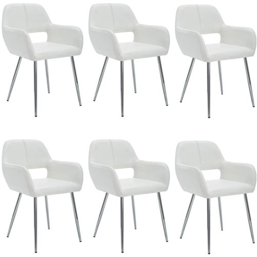 Blagovaonske stolice od umjetne kože 6 kom bijele slika 25