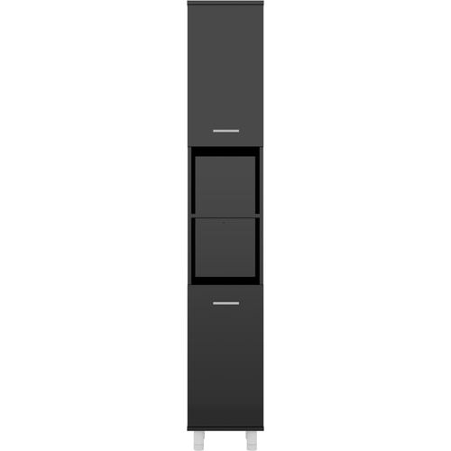 Kupaonski ormarić visoki sjaj crni 30 x 30 x 179 cm od iverice slika 7