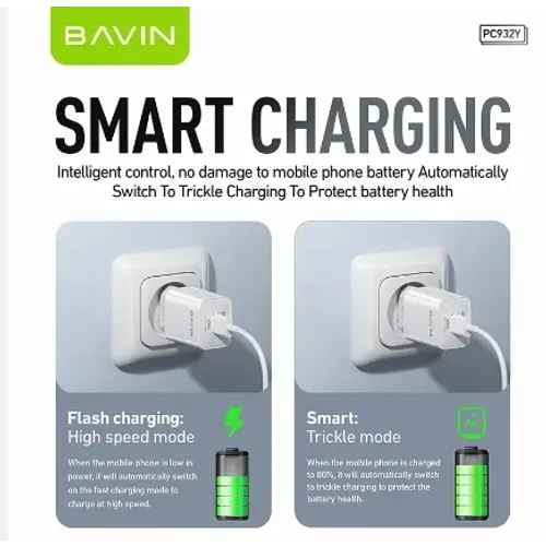 Bavin punjač 20W USB-A + kabl Lightning bela slika 2