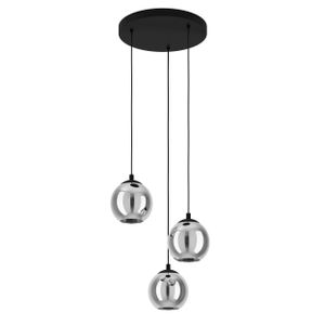 Eglo Ariscani Visilica - 3 E27, Promjer 425 mm, Crna/Crno Staklo