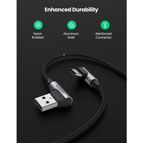 Ugreen USB na USB C kutni kabel za brzo punjenje 1M slika 4