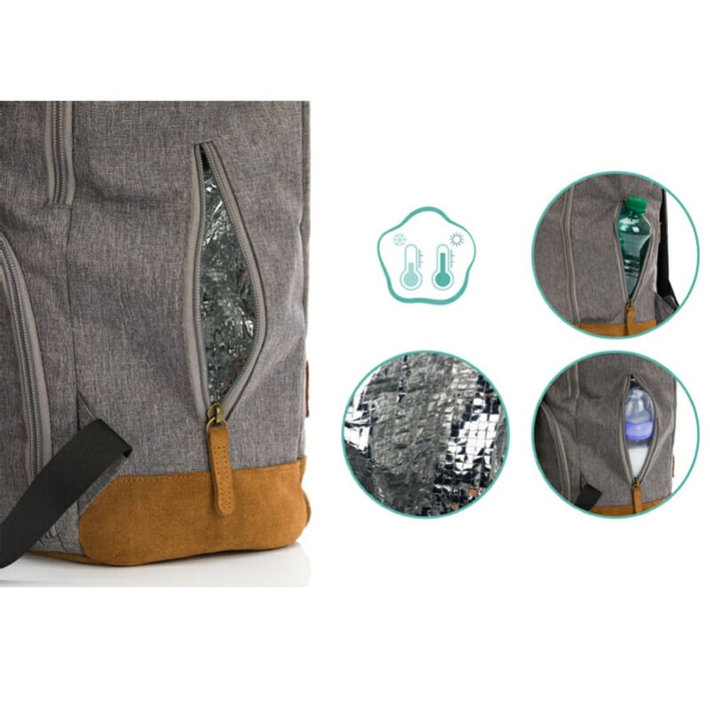 Fillikid Torba/Ruksak za pelene Berlin Rolltop, Sivi slika 9