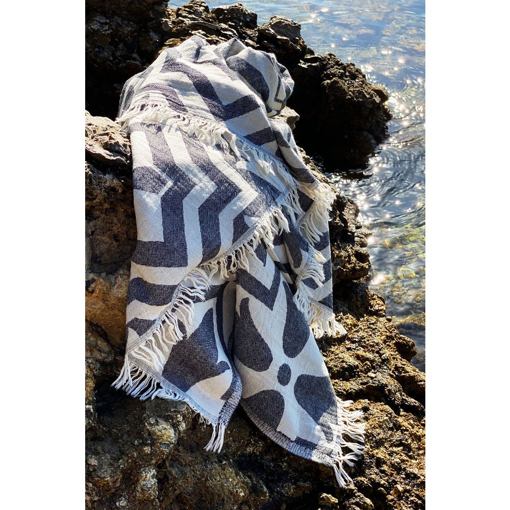 Lalezar - Crno-Bež Fouta (Peškir za plažu) slika 2