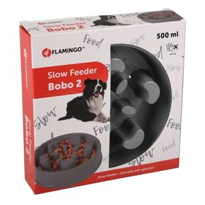 Posuda za hranjenje Slow Feeder Bobo 2 - Siva, 500ml, fi 16,5cm