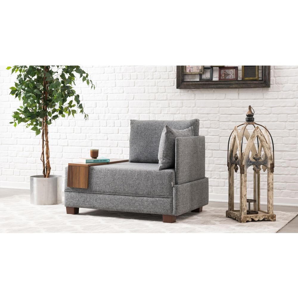 Fotelja Fly Armchair Right - Siva, Jednosjed slika 1