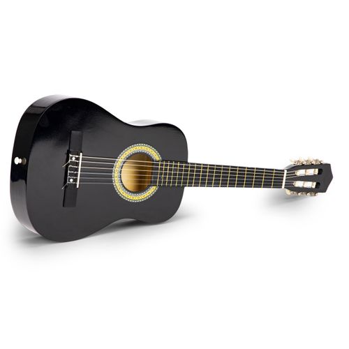 Ecotoys drvena gitara sa 6 žica crna slika 6