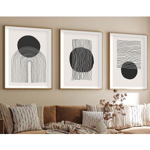 Huhu213 - Dekorativno Slikarstvo u Okviru od MDF-a 50 x 70 (Set od 3 Komada)
