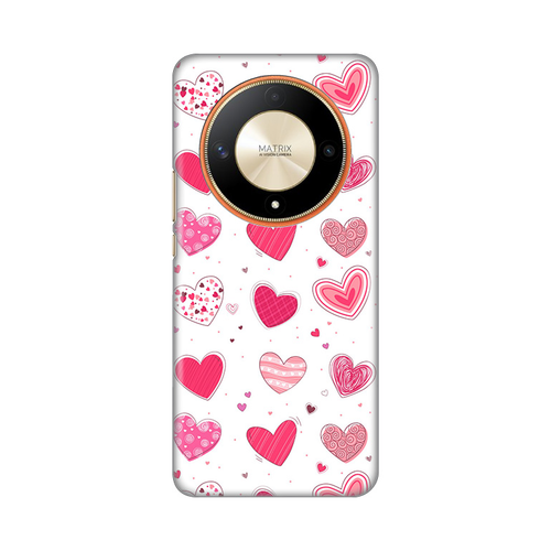 Torbica Silikonska Print Skin za Honor Magic 6 Lite Pink Hearts slika 1