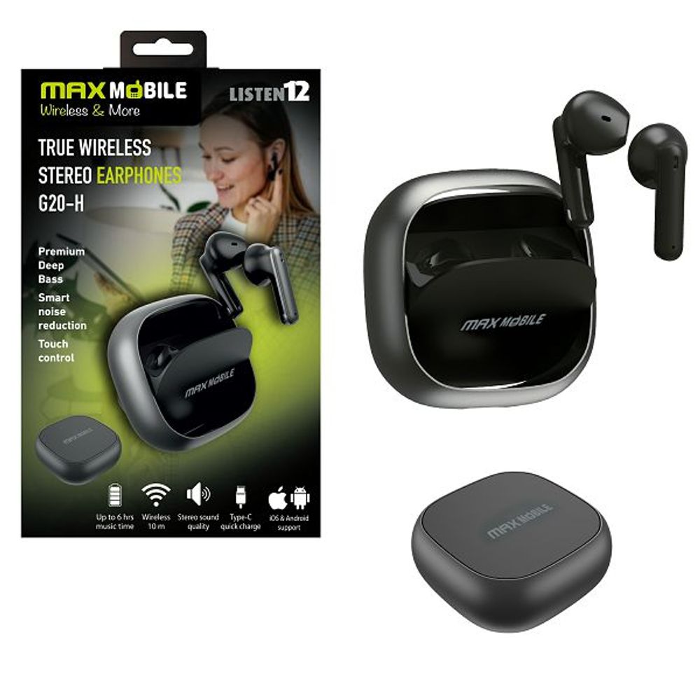 MAXMOBILE SLUŠALICE BLUETOOTH TWS G20-H BL slika 1