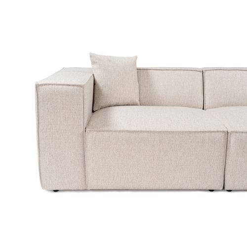 Woody Fashion Kutna garnitura Lora (L1-O1-1R-POUFFE ) - svjetlo smeđa slika 11