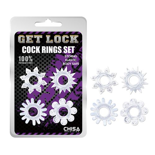 Set od 4 providna prstena za penis Get Lock slika 1