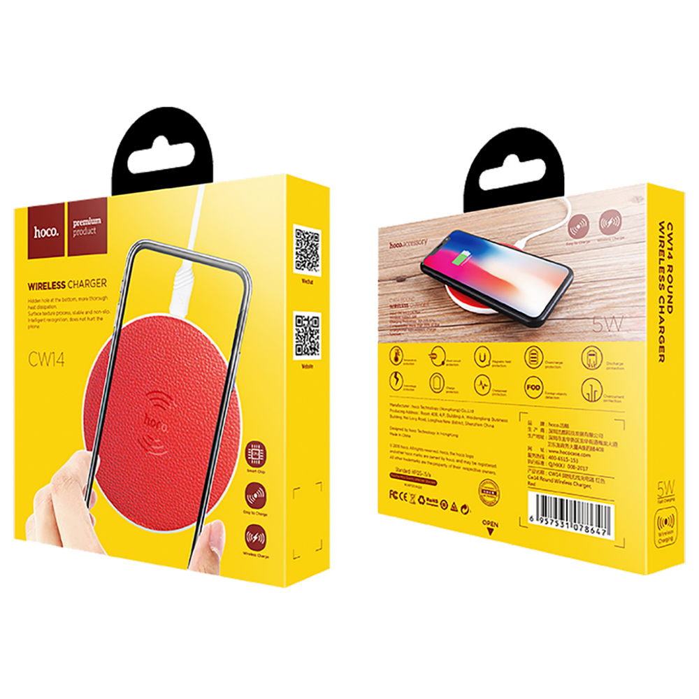 hoco. Punjač bežični - CW14 Wireless charger, RD slika 2
