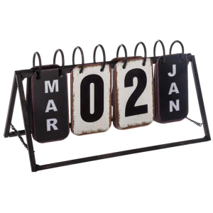 Atmosphera kalendar 27x10,8x15cm metal crno-bijeli