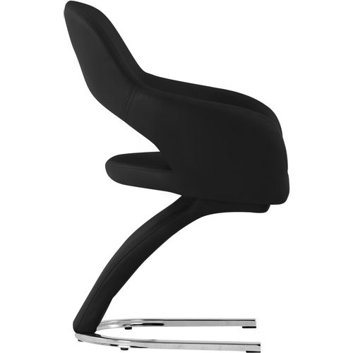 Blagovaonske stolice od umjetne kože 2 kom crne slika 4