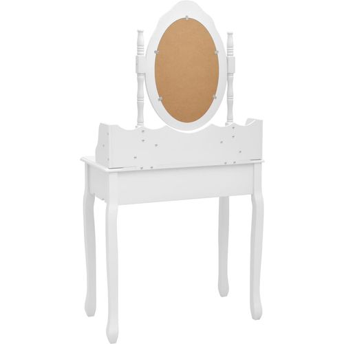 Toaletni stolić sa stolcem bijeli 75x69x140 cm drvo paulovnije slika 22