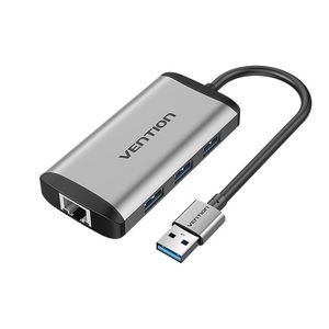 USB 3.0 Hub sa 3 ulaza USB3.0 i Gigabit Ethernet ulazom - Sivi