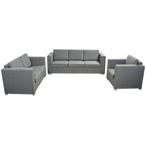 Trodijelni set sofa od tkanine svijetlosivi slika 59