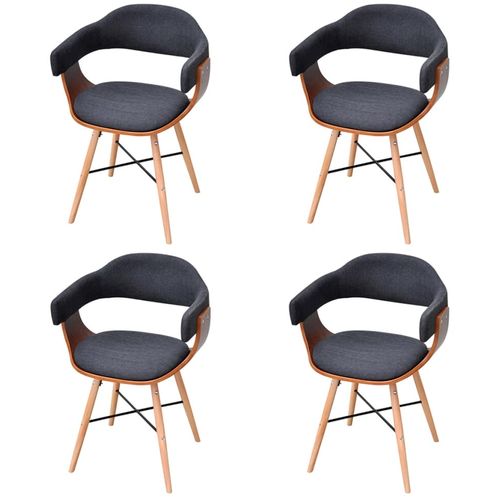 Blagovaonske stolice od zaobljenog drva i tkanine 4 kom tamnosive slika 37