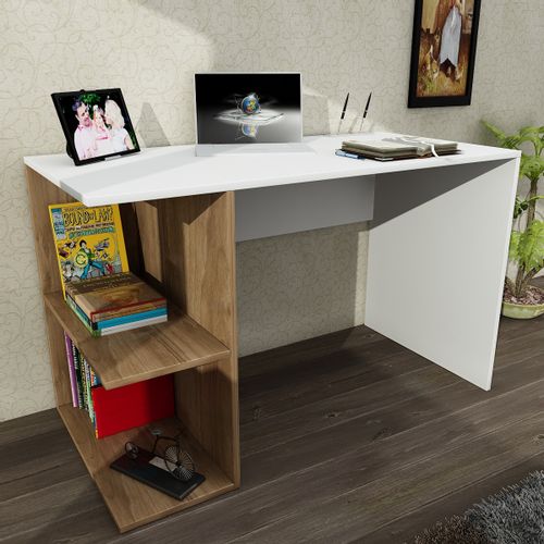 Woody Fashion Radni stol, Bijela boja Orah, Elegance - White, Walnut slika 1